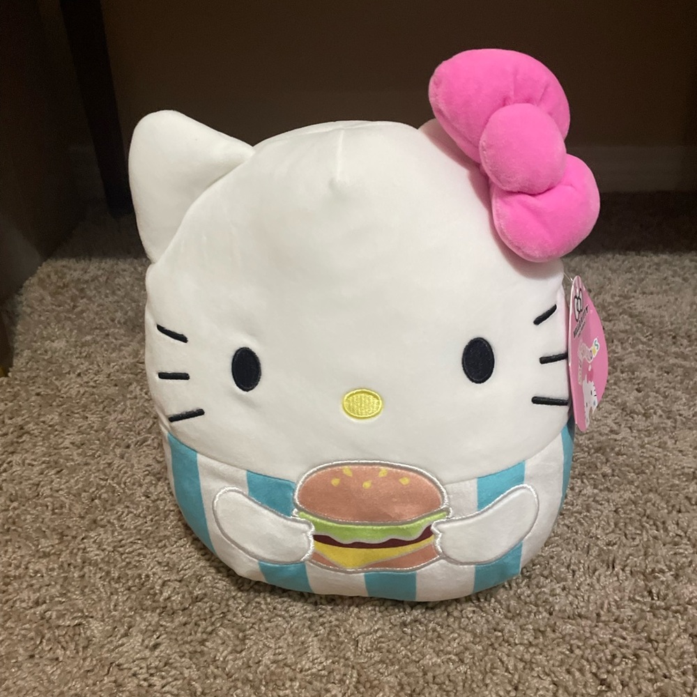 Hamburger hello kitty squishmallow